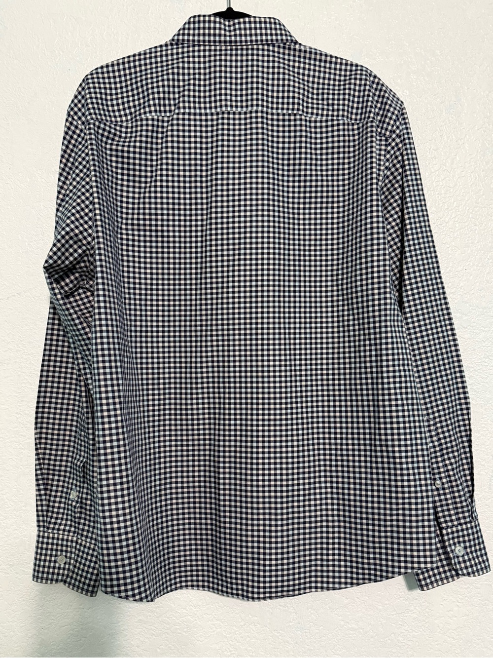 UNTUCKit XL Wrinkle Free Gingham Button Down Shirt Blue White Cotton - Picture 3 of 8